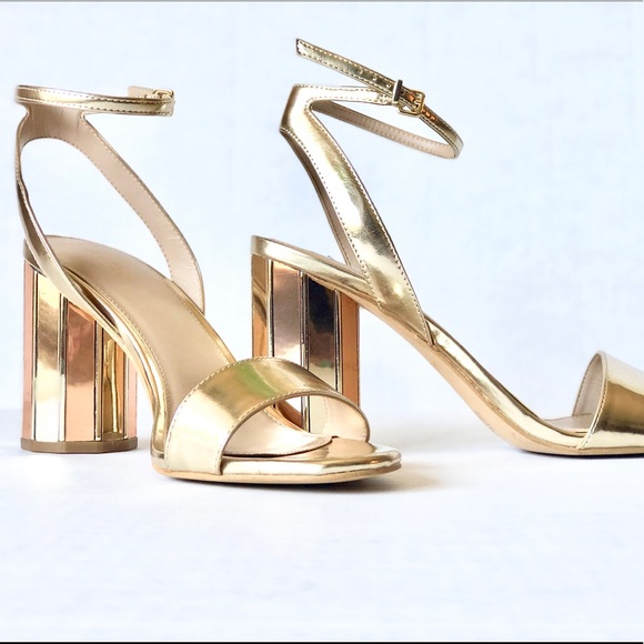 Aldo Shoes | Aldo Gold Mirrored Block Heels Nwot | Poshmark